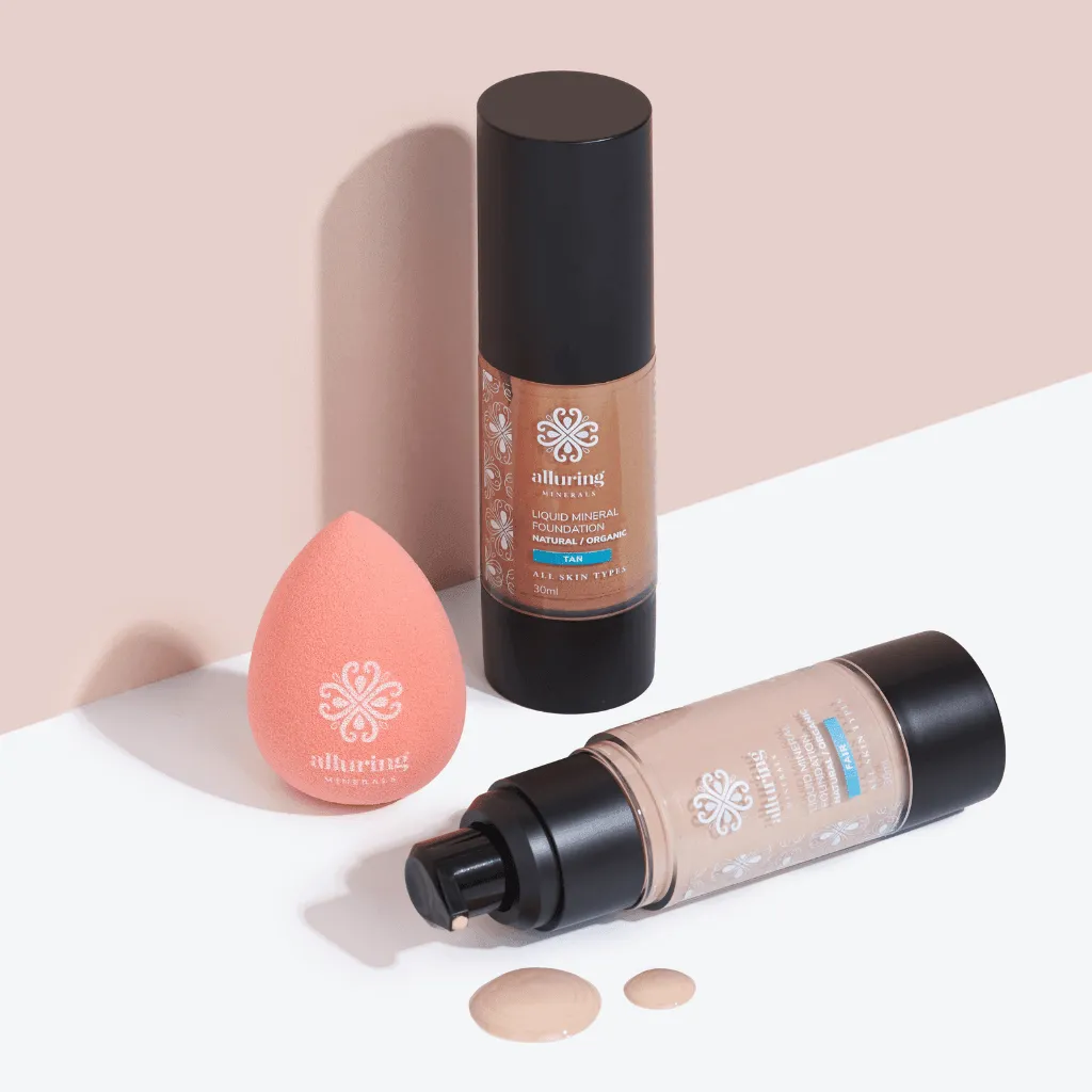 Liquid Mineral foundation   Beauty Blender