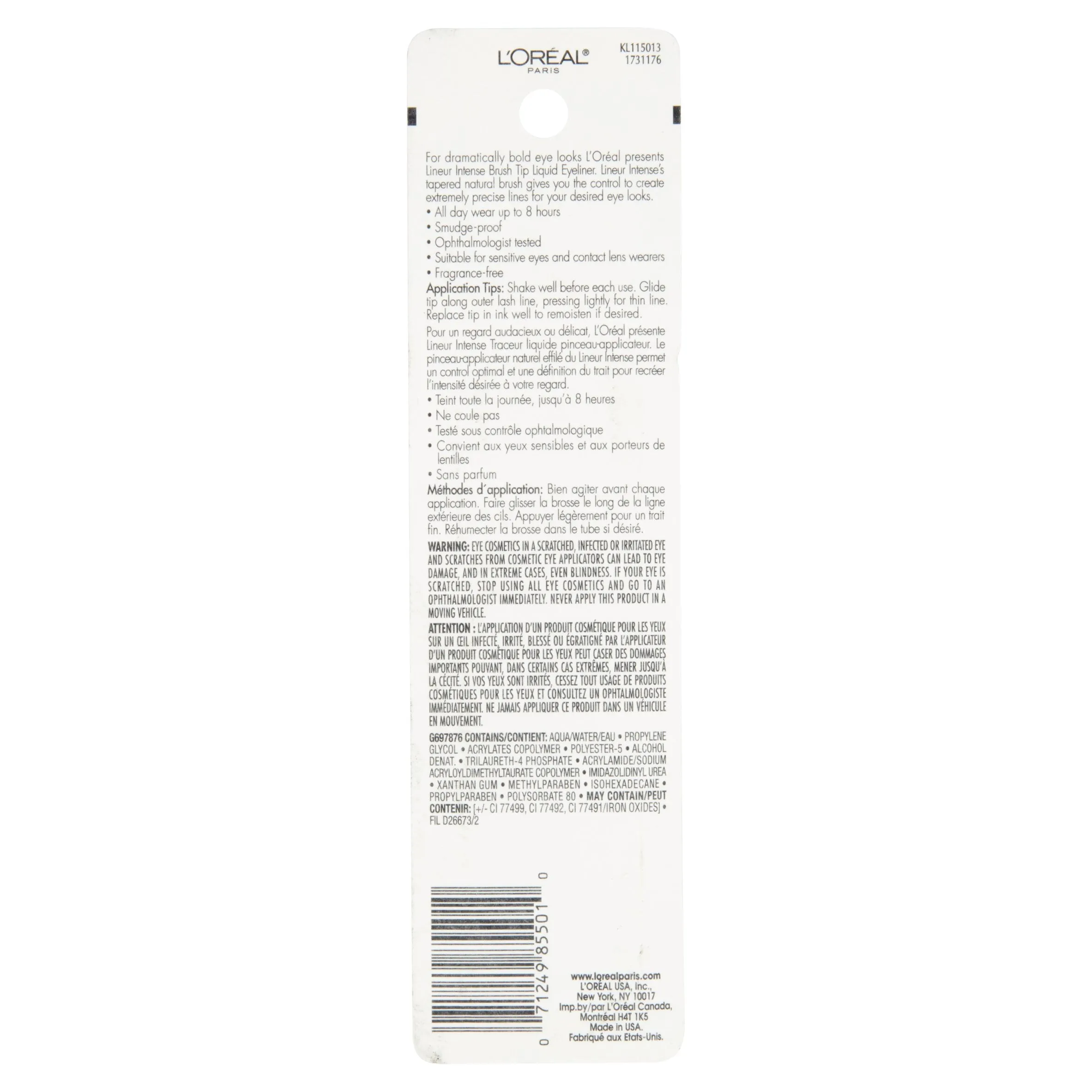 L'Oreal Paris Lineur Intense Brush Tip Liquid Eyeliner, Black