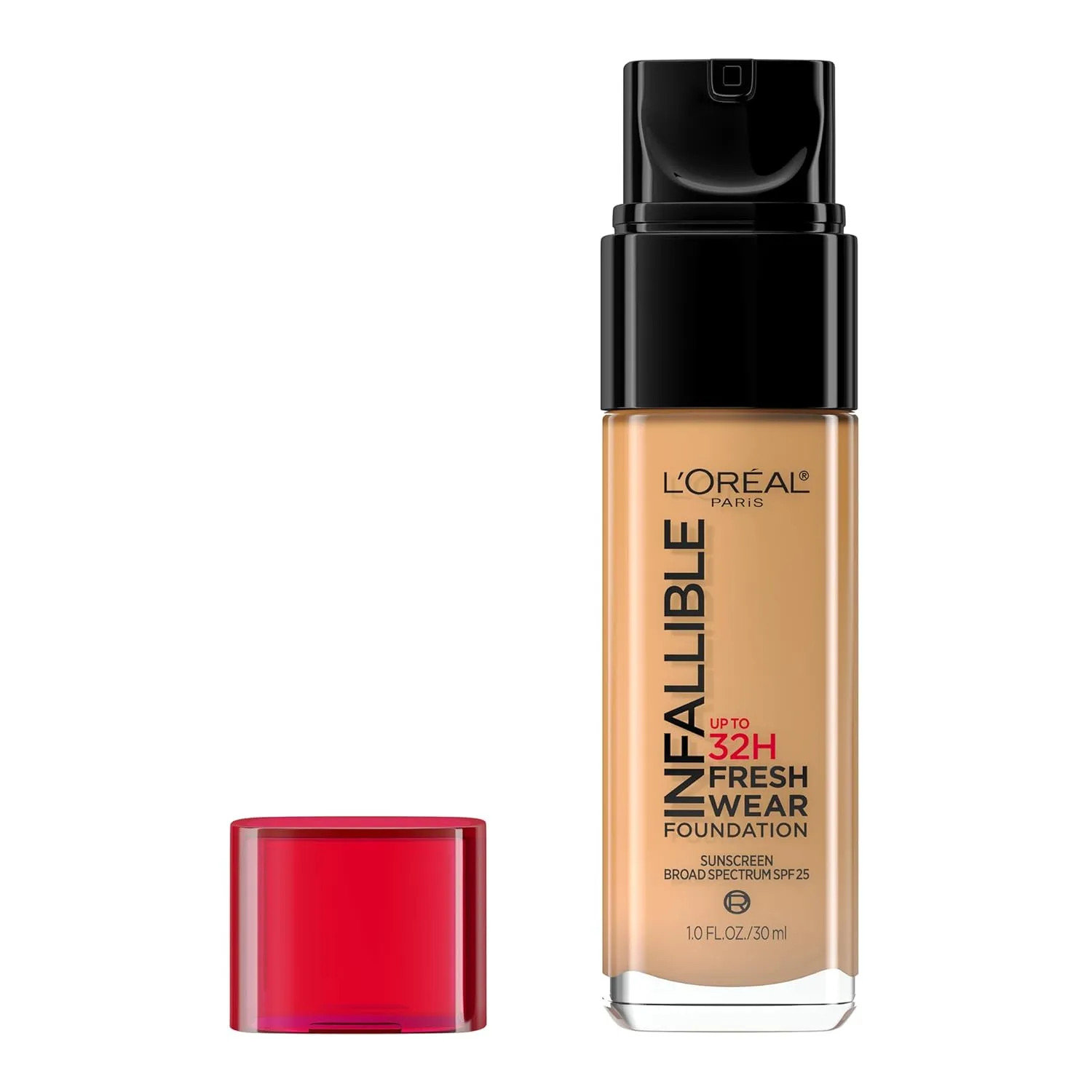 L'Oreal Paris Makeup Infallible Up to 32 Hour Fresh Wear Lightweight Foundation, 475 Sun Beige, 1 Fl Oz, Packaging May Vary