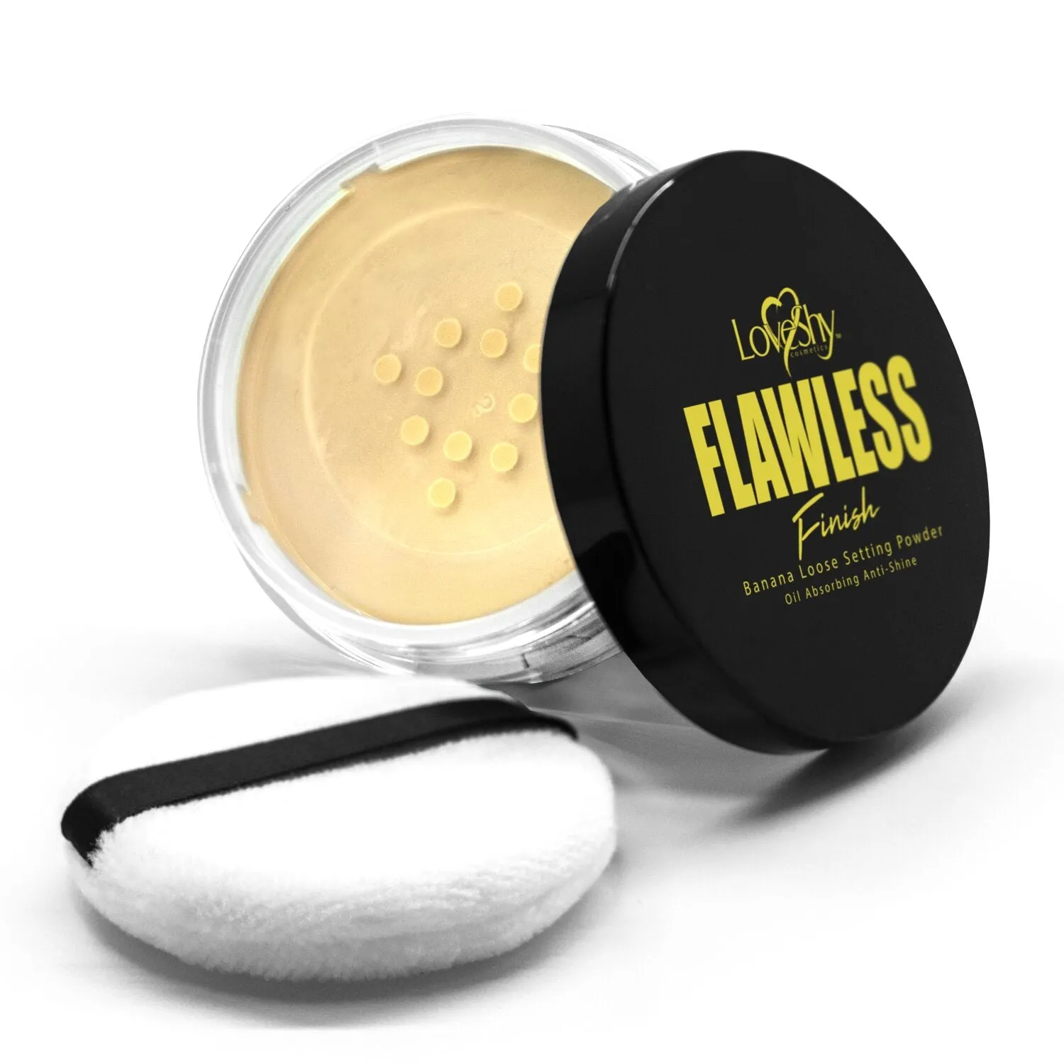 LoveShy Vegan Loose Setting Powder 5g with makeup sponge, banana loose setting powder (Banana)