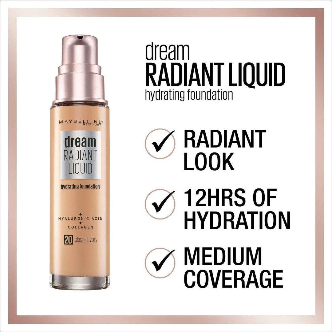 Maybelline Dream Radiant Liquid Hydrating Foundation - Pure Beige 70 30ml