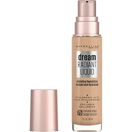 Maybelline dream Radiant Liquid Medium Coverage Hydrating Makeup, Lightweight Liquid Foundation, Alabaster, 1 Fl. Oz