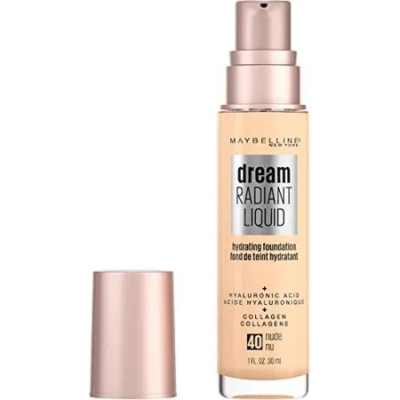 Maybelline dream Radiant Liquid Medium Coverage Hydrating Makeup, Lightweight Liquid Foundation, Alabaster, 1 Fl. Oz