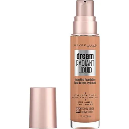 Maybelline dream Radiant Liquid Medium Coverage Hydrating Makeup, Lightweight Liquid Foundation, Alabaster, 1 Fl. Oz