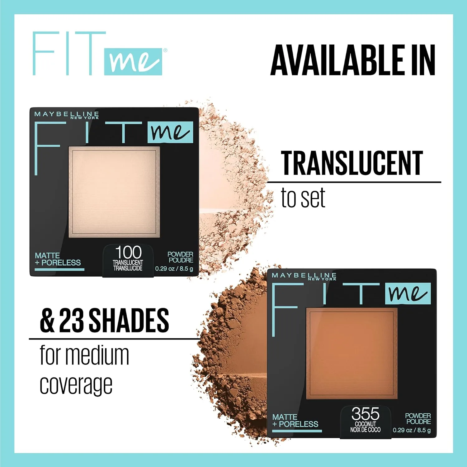 Maybelline Fit Me Matte   Poreless Pressed Face Powder Makeup & Setting Powder, Warm Sun, 1 Count