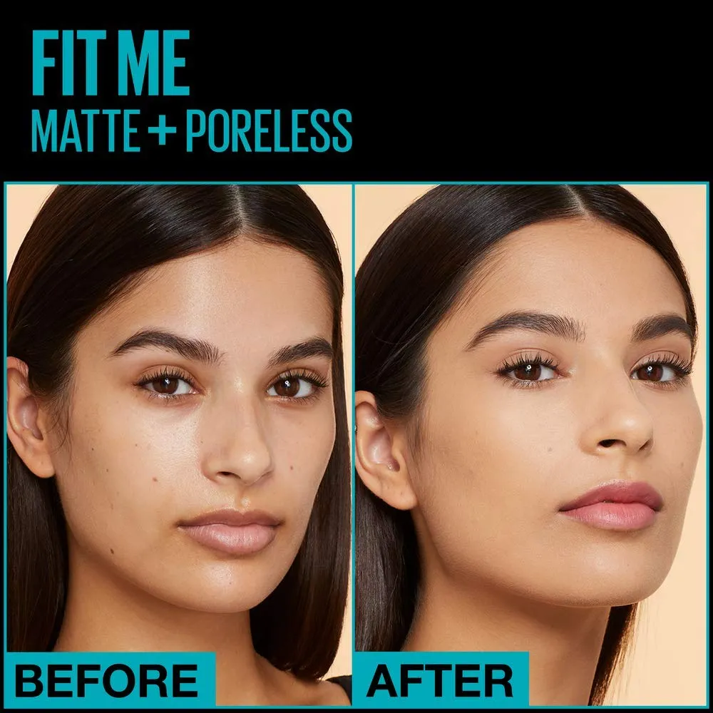 Maybelline New York Fit Me Matte   Poreless Liquid Foundation, Pouch Format, 320 Natural Tan, 1.3 Ounce