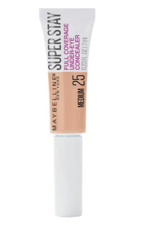 Maybelline New York Super Stay Super Stay Full Coverage, Brightening, Long Lasting, Under-eye Concealer Liquid Makeup Forup to 24H Wear, With Paddle Applicator, Medium, 0.23 fl. oz.