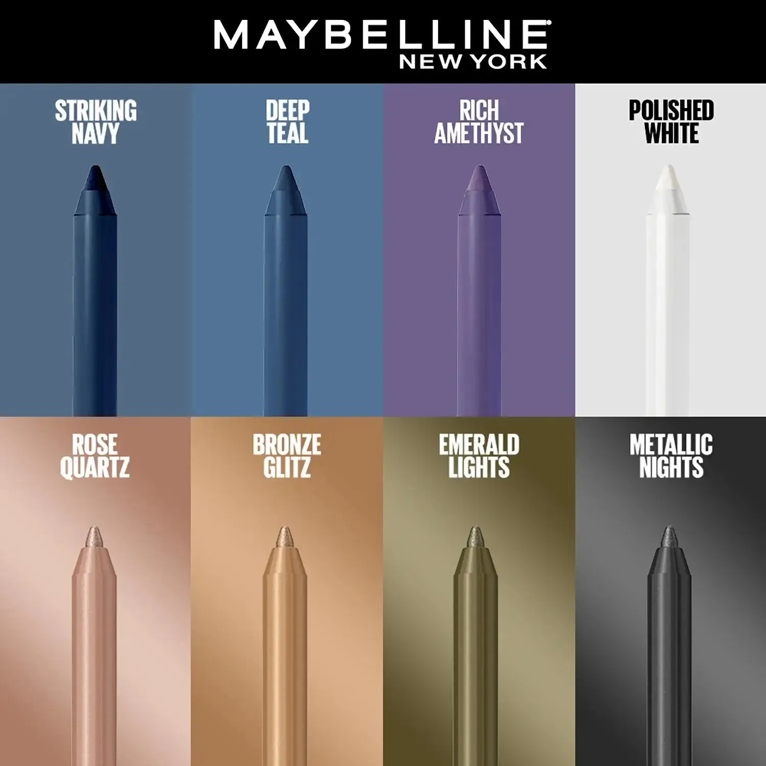 Maybelline New York Tattoo Eye Liner Gel Color Pencil, Matte Finish, Polished White, 1.2g