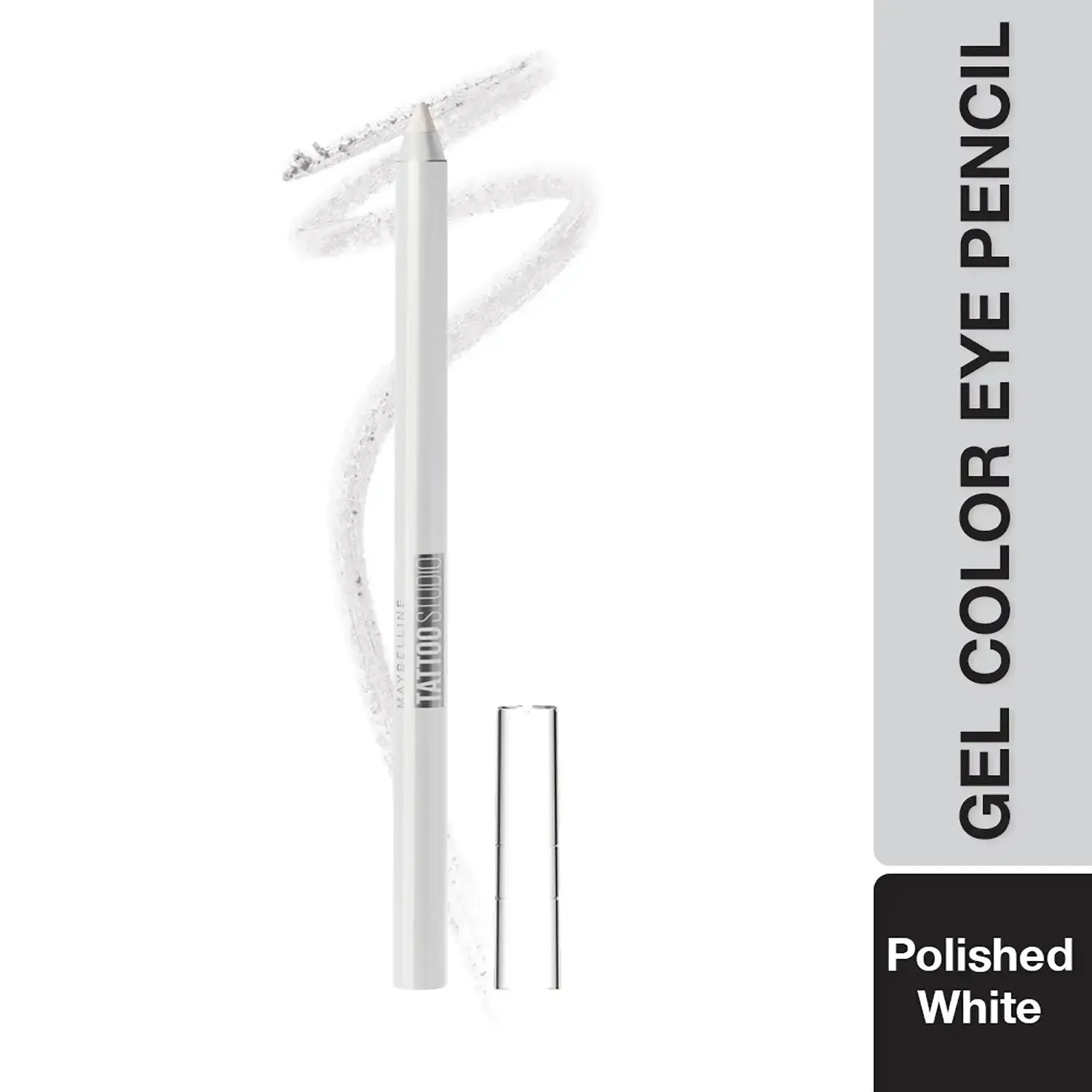 Maybelline New York Tattoo Eye Liner Gel Color Pencil, Matte Finish, Polished White, 1.2g