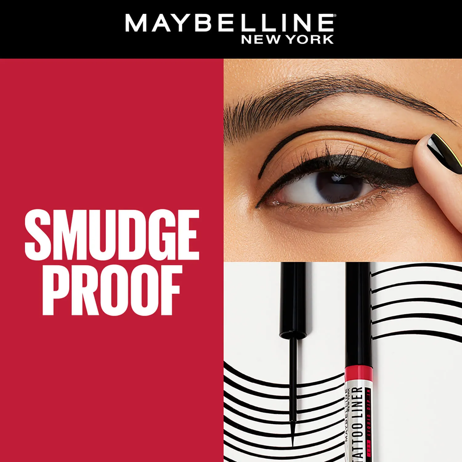 Maybelline New York Tattoo Liner 48H Dip In, Black, 2.1 gm