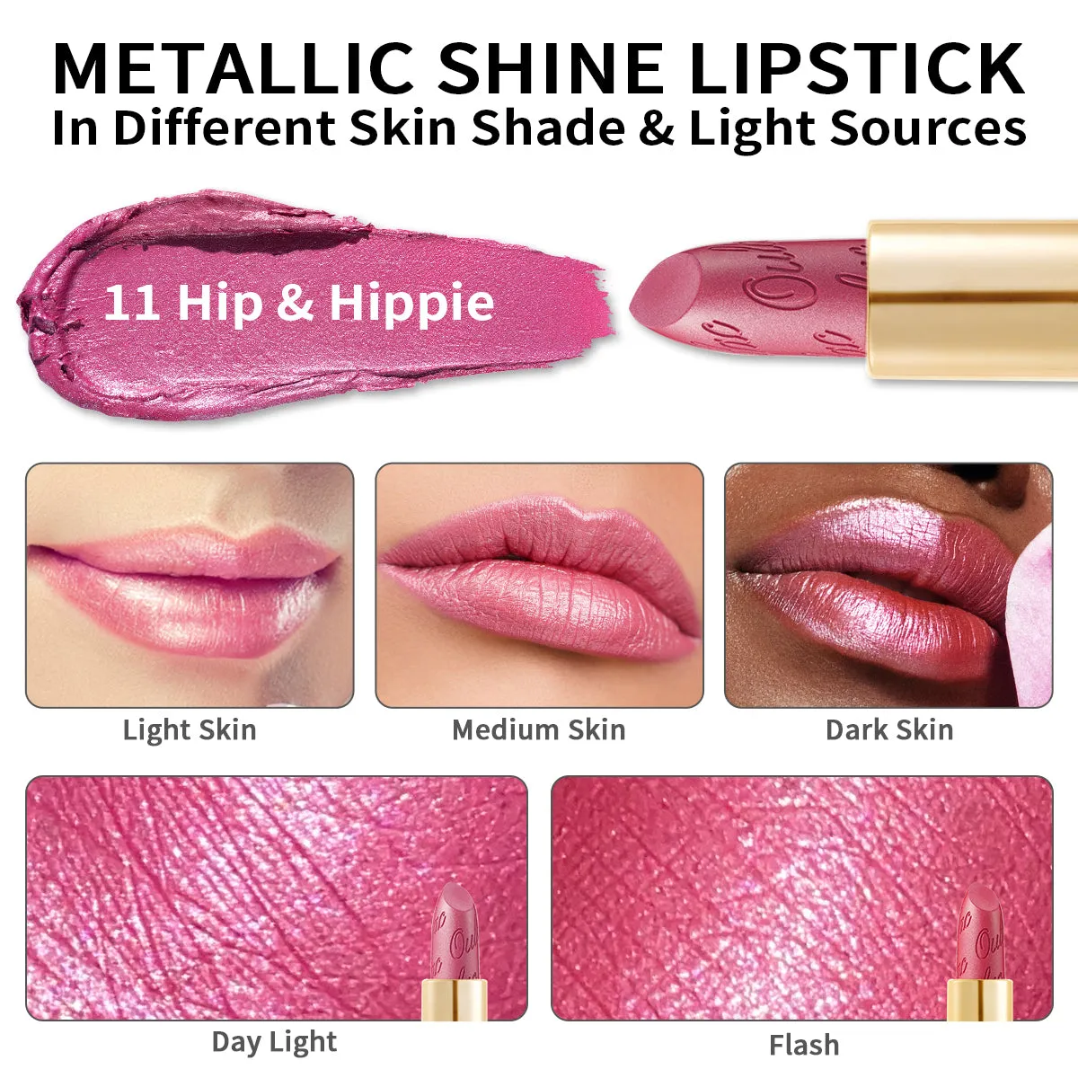 Metallic Shine Lipstick | D11 Hip & Hippie