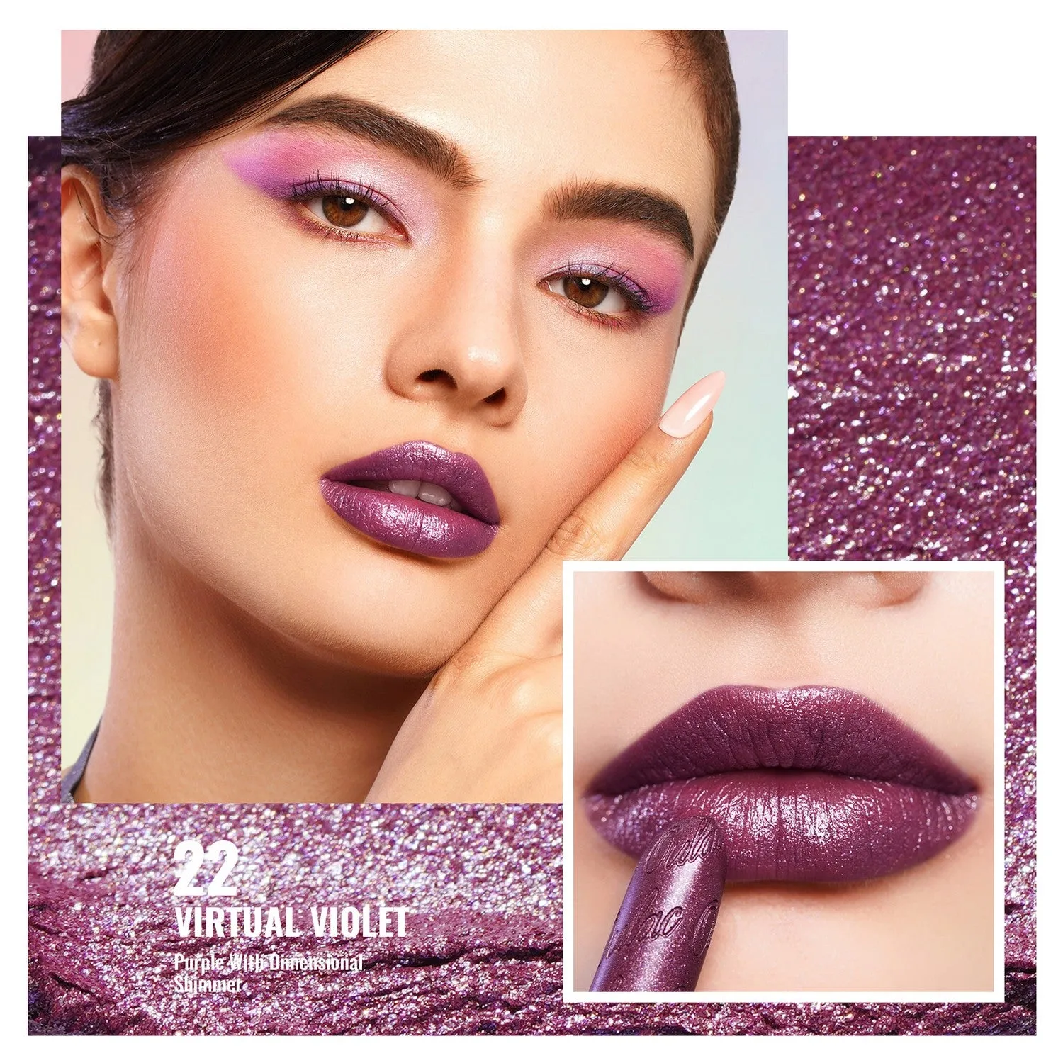 Metallic Shine Lipstick | D22 Virtual Violet