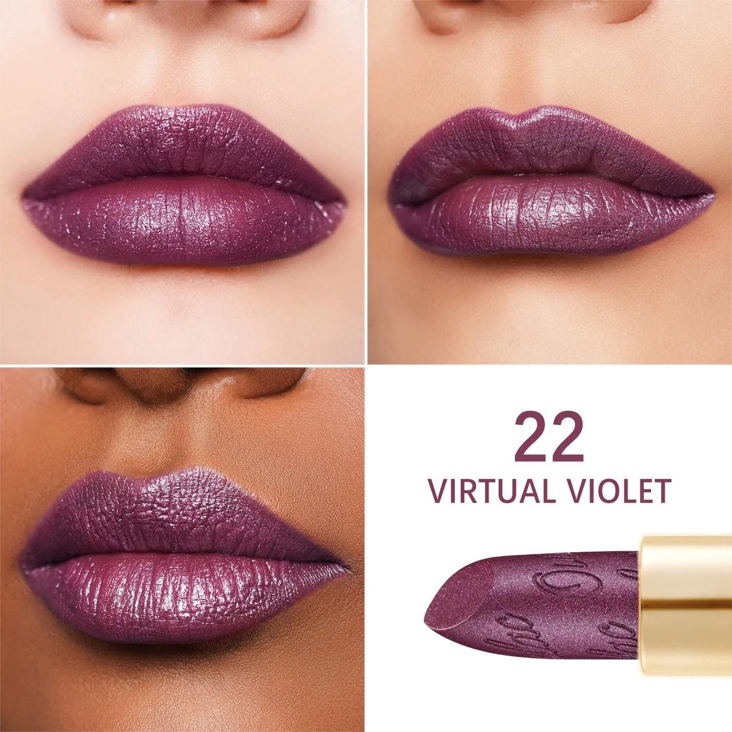 Metallic Shine Lipstick | D22 Virtual Violet