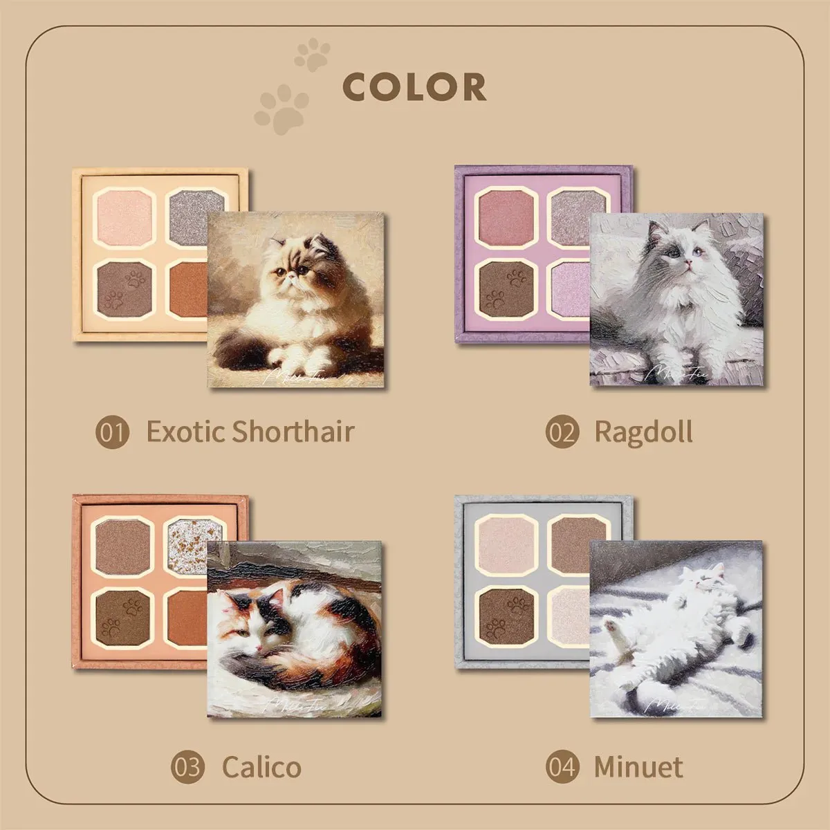 MILLEFEE My Kitty Shadow Palette - 02 Ragdoll