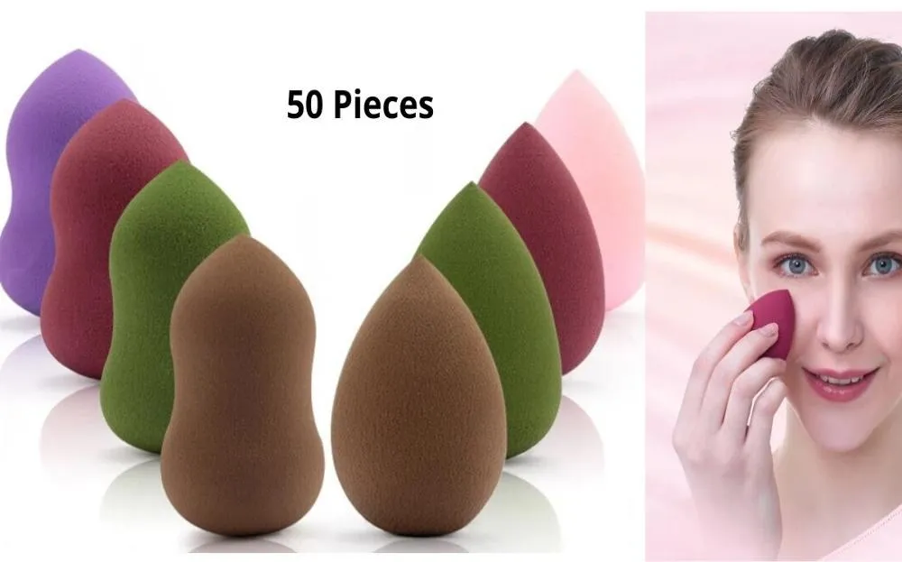 Mini Makeup Sponge Beauty Blenders Cosmetic Puff Powder Professional Foundation Cream Tool 50 Pieces