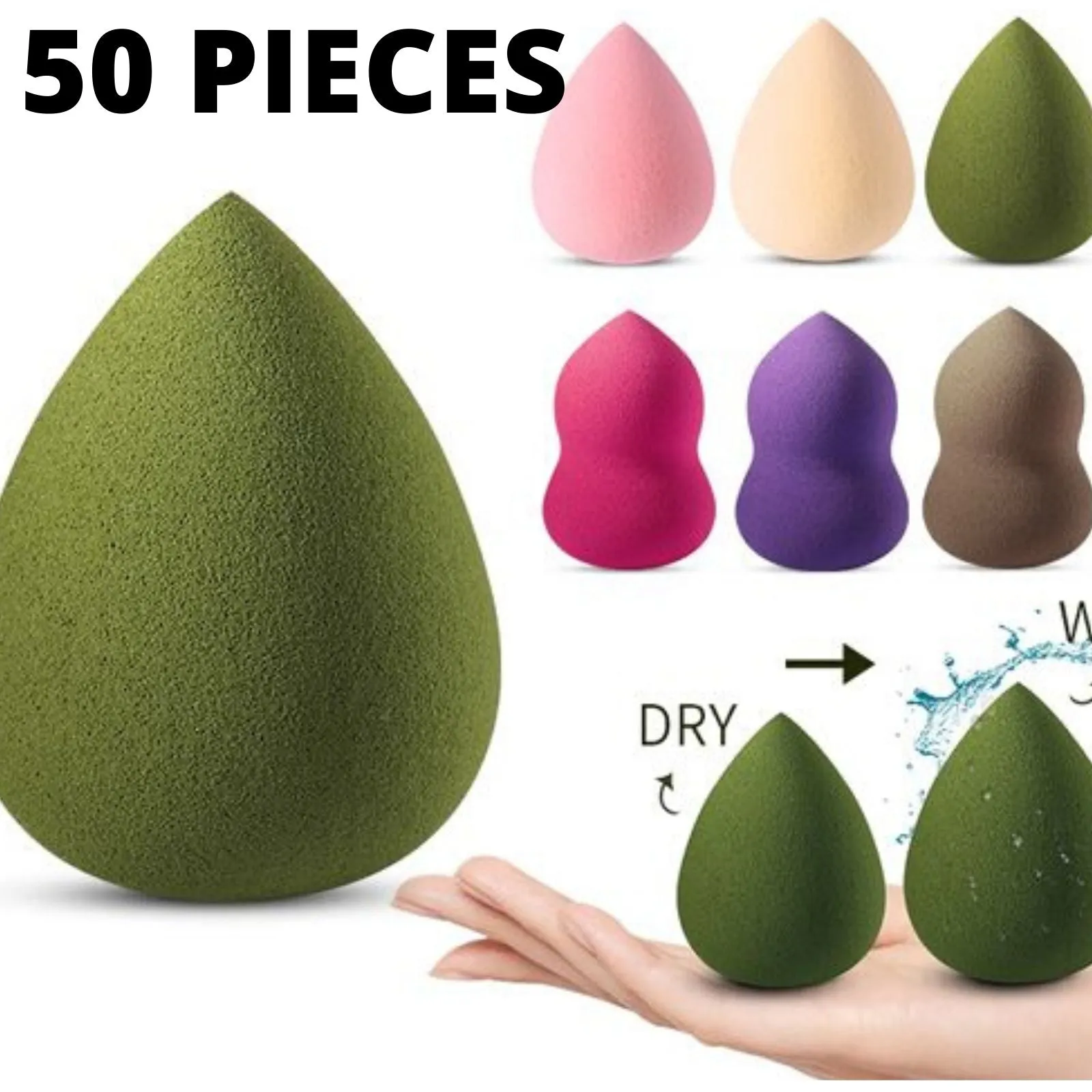 Mini Makeup Sponge Beauty Blenders Cosmetic Puff Powder Professional Foundation Cream Tool 50 Pieces