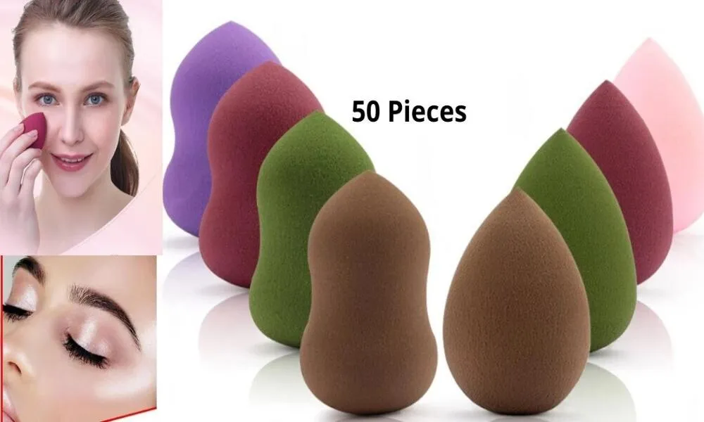 Mini Makeup Sponge Beauty Blenders Cosmetic Puff Powder Professional Foundation Cream Tool 50 Pieces