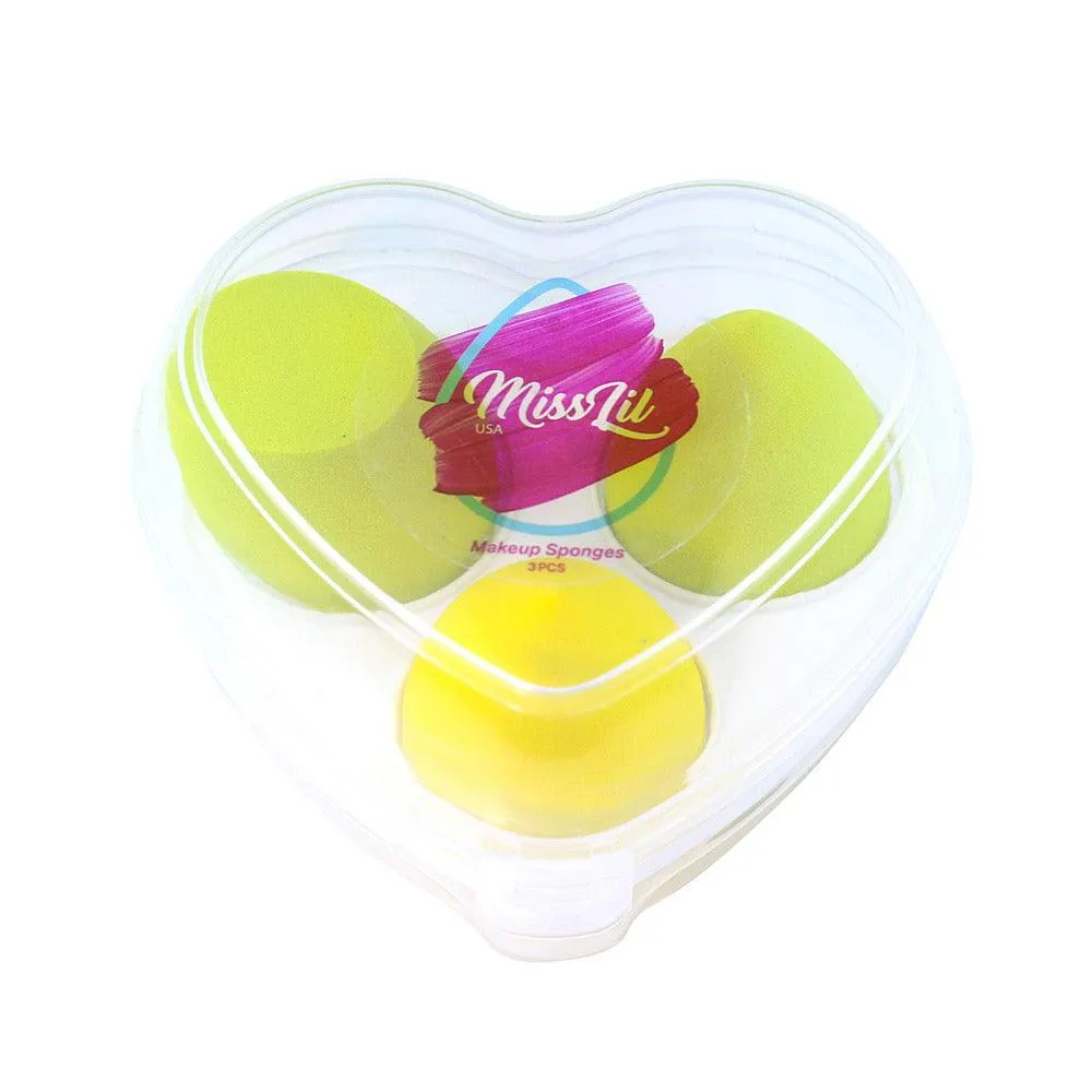 Miss Lil USA Heart Makeup Sponges 3pcs/set Pack of 12