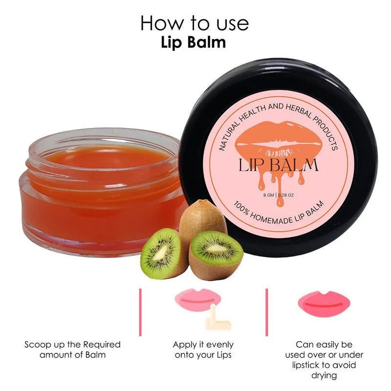 Natural Health and Herbal products Tropical Kiwi Bliss Lip Balm: Your Lips' Best Friend SPF Protection Bright Lips 12 Hrs Miniaturization, Long Lasting, Romantic, Kissable, Smooth Enriched, Care- 8g