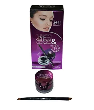 New 7 Heaven's Long Lasting and smudgeproof Gel Kajal / Eyeliner And Cake Eyeliner 2 In 1 4g 3g