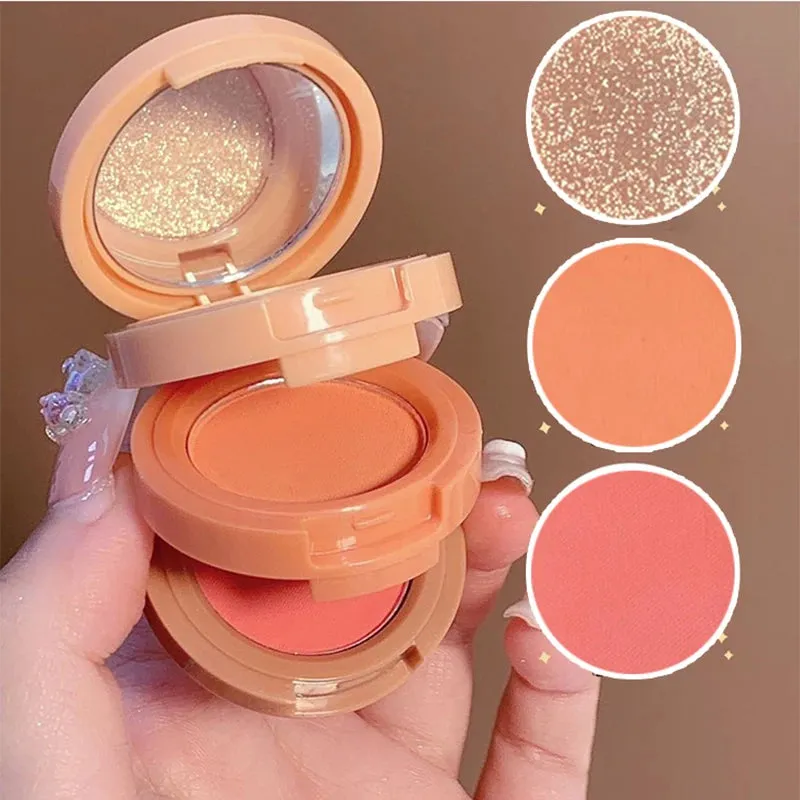 Newest 3 In 1 Matte Highlight Blusher Eyeshadow Pearlescent Eye Shadow Multifunctional Face Makeup Palette Female Cosmetics Hot