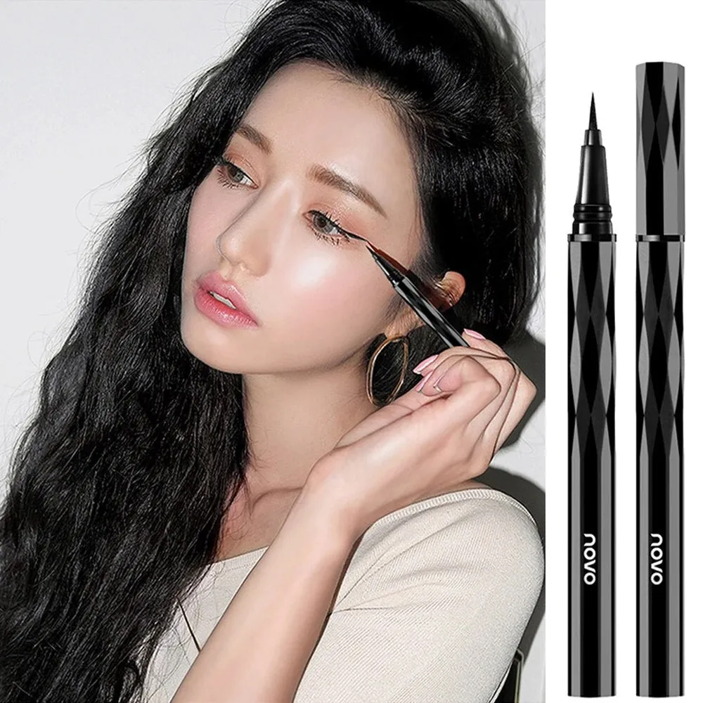 NOVO Evolution Liquid Eyeliner Ultra-fine Sponge Head Waterproof Non-smudge Long-lasting Liquid Eyeliner Pen Brown Beauty Makeup