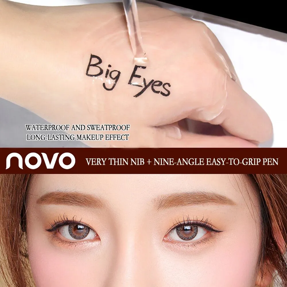 NOVO Evolution Liquid Eyeliner Ultra-fine Sponge Head Waterproof Non-smudge Long-lasting Liquid Eyeliner Pen Brown Beauty Makeup