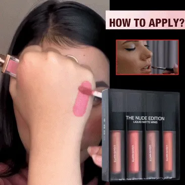Nude Red Edition Different Liquid Nude Lipstick Shades Set of 4 (16ml)