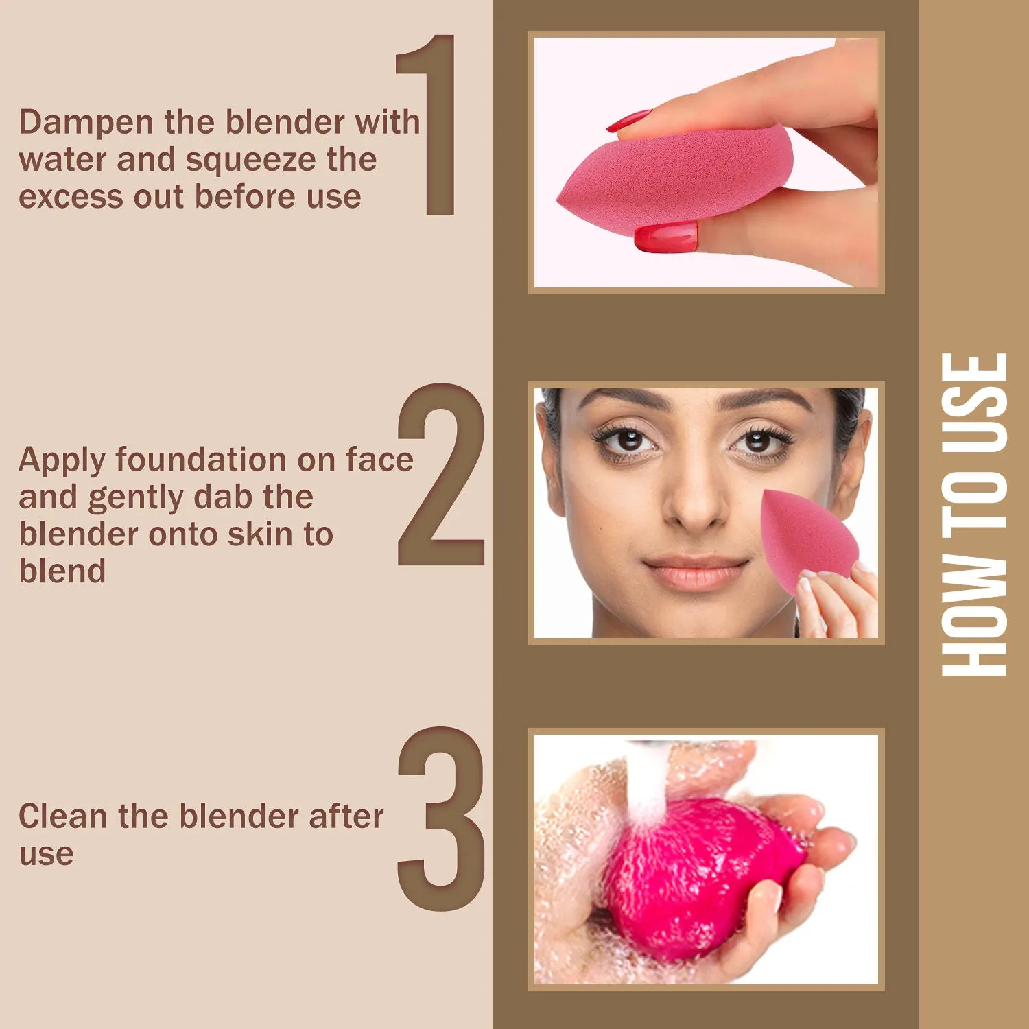 NY Bae Blender Bunch 01 | Pack Of 6 | Blender Set | Rectangle Puff | Round Puff | Teardrop Blender | Pear Blender | Flawless Makeup Application | Maximum Coverage
