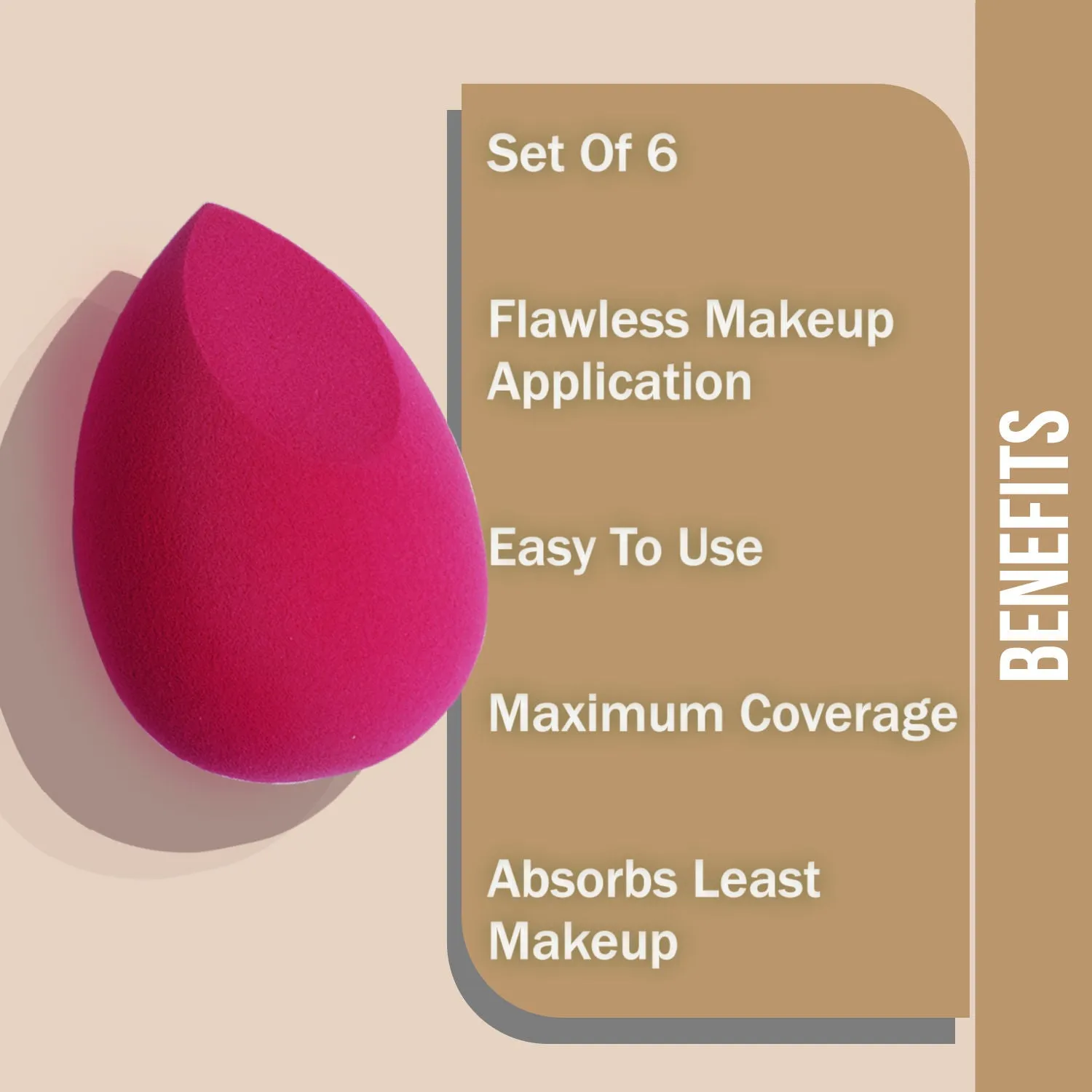 NY Bae Blender Bunch 01 | Pack Of 6 | Blender Set | Rectangle Puff | Round Puff | Teardrop Blender | Pear Blender | Flawless Makeup Application | Maximum Coverage