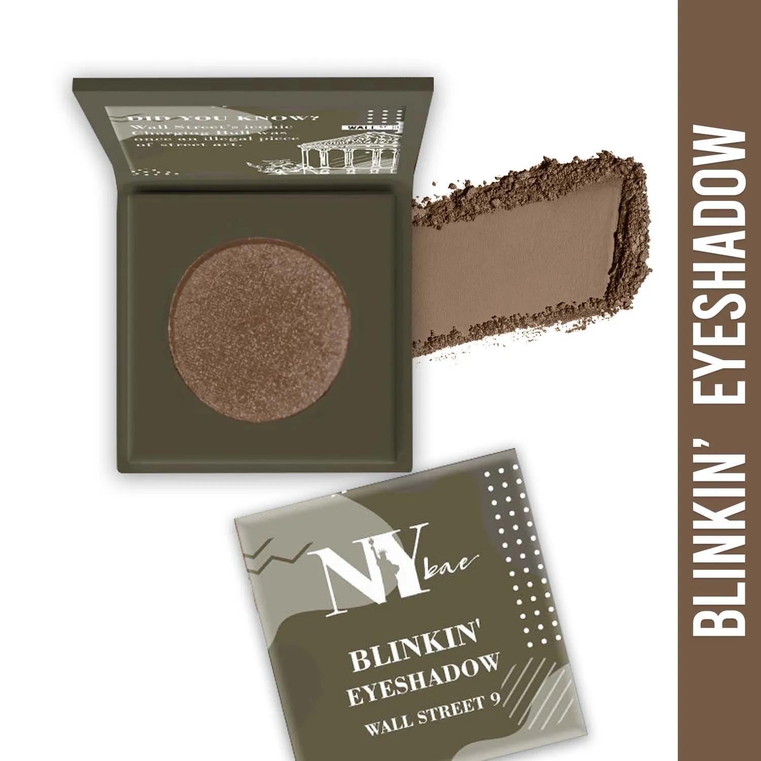 NY Bae Blinkin' Eyeshadow - Wall Street 9 (1.2 g) | Brown | Single Eyeshadow | Shimmer Finish | High Colour Payoff | Long lasting | Lightweight