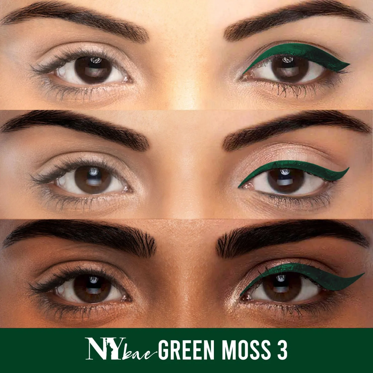 NY Bae Ellis Eyeland| Liquid eyeliner| Glossy| Waterproof - Green Moss (6 ml)