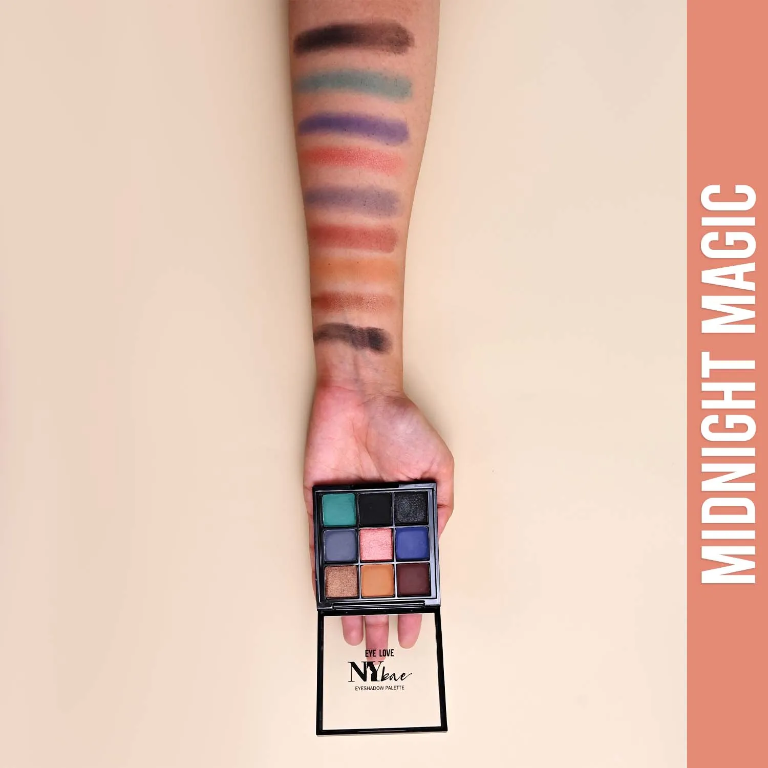 NY Bae Eye-Love Eyeshadow Palette | 9in1 Palette | Matte & Shimmer | Intense Pigment | Easily Blendable | Long Lasting | Smooth Finish | Blacks - Midnight Magic 01 (9 g)