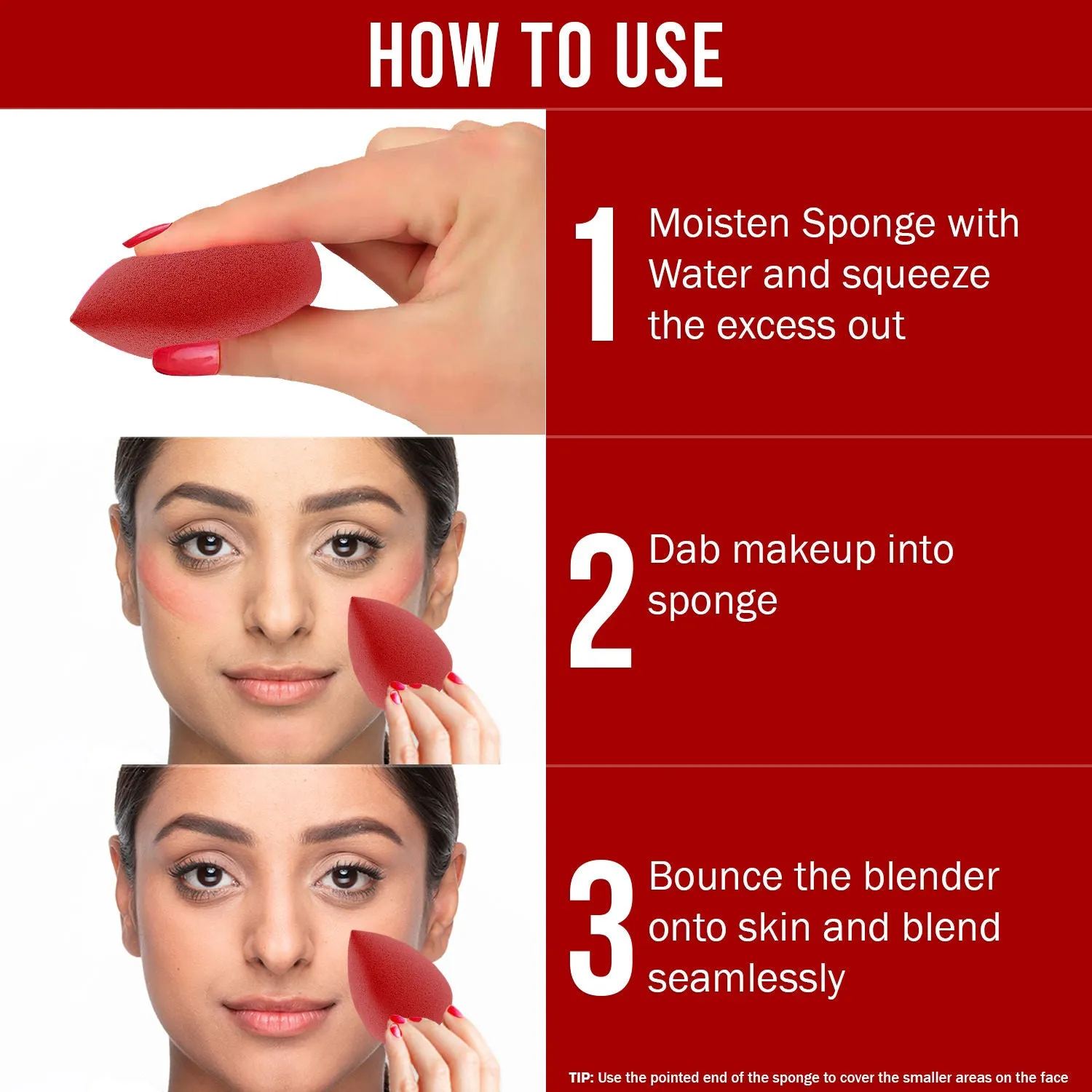 NY Bae Pro Beauty Blender | Makeup Sponge | Flawless Finish | Maximum Coverage - Red