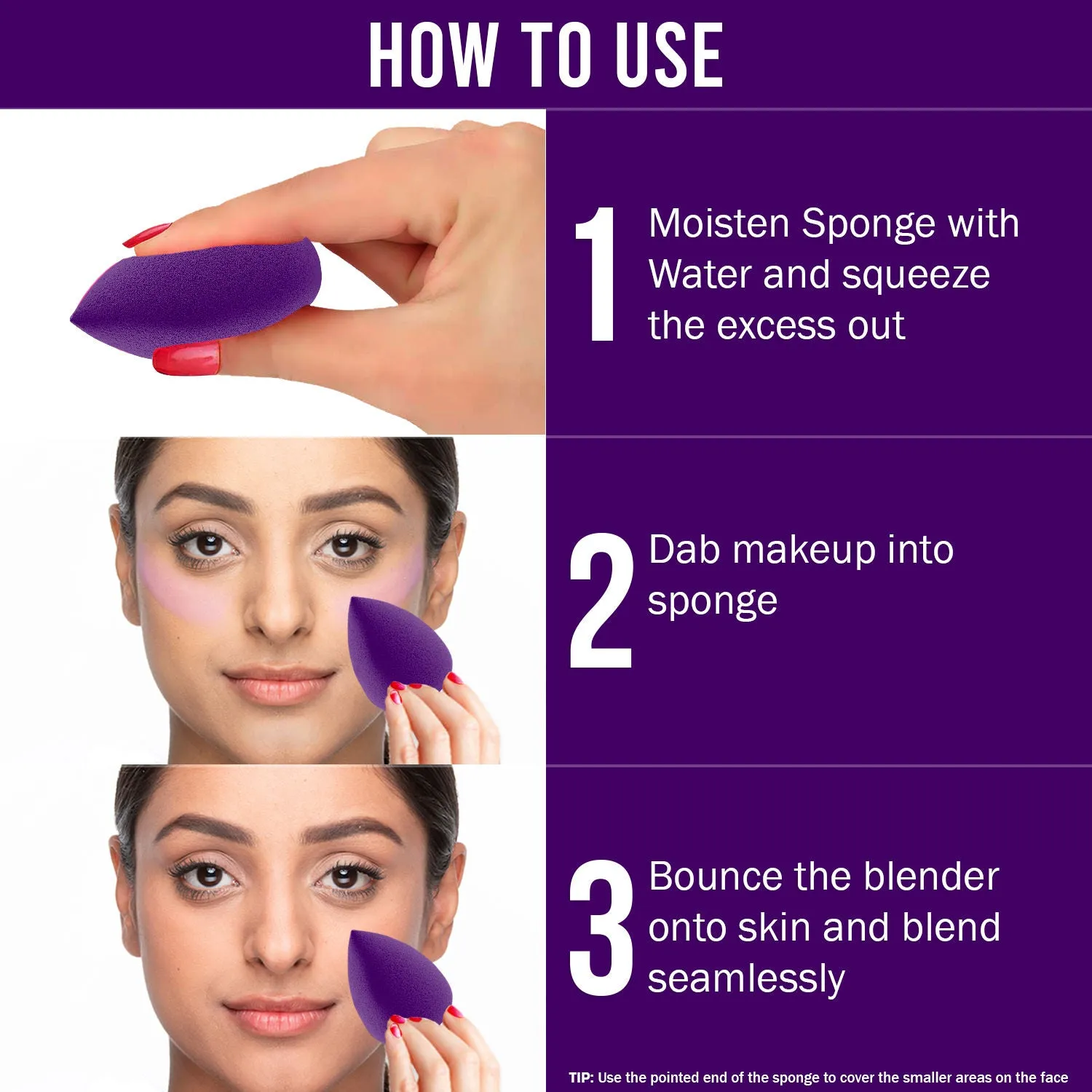 NY Bae Pro Beauty Blender | Makeup Sponge | Flawless Finish | Maximum Coverage - Violet