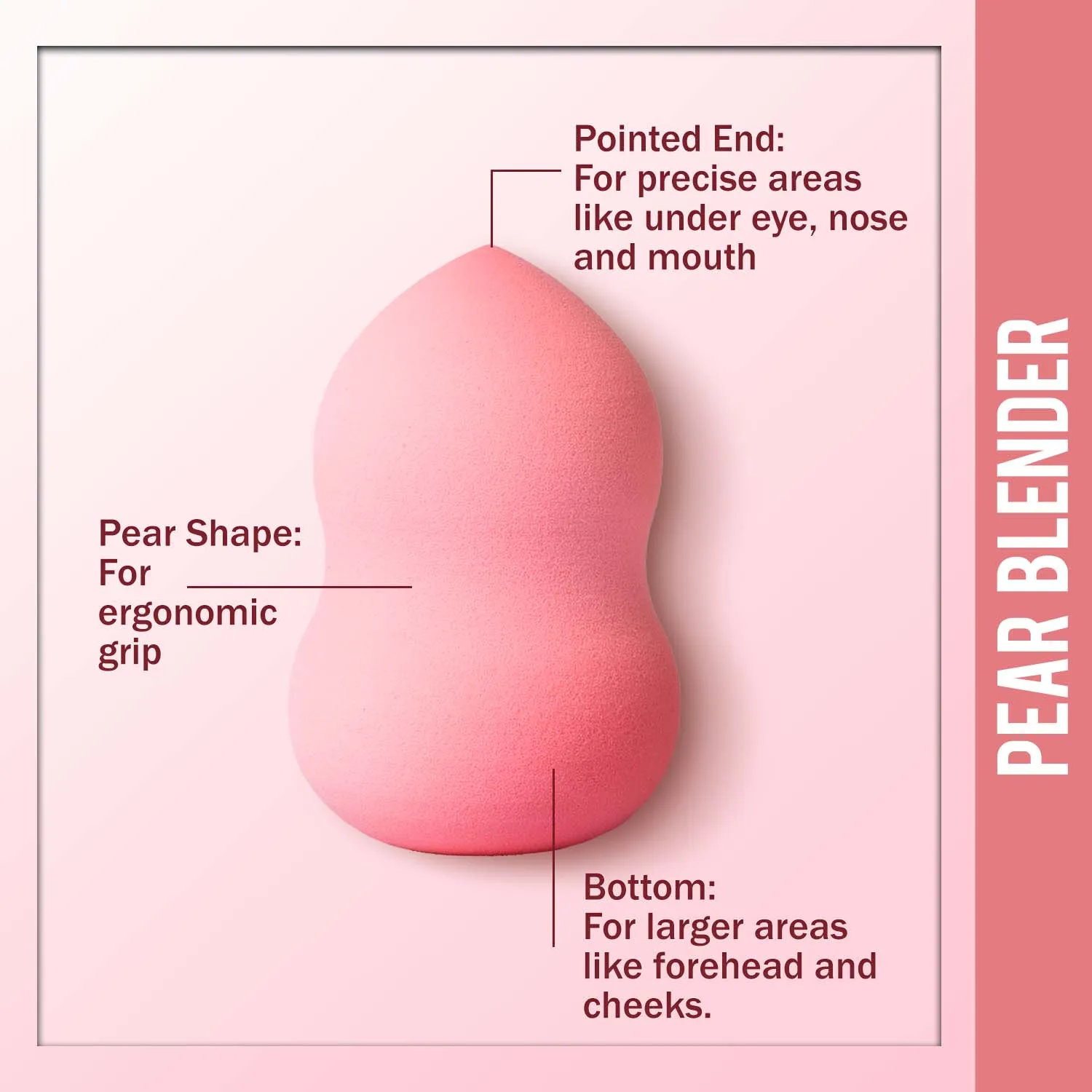 NY Bae Pro Beauty Blender | Pear Shape Blender | Pink | Flawless Makeup Application | Maximum Coverage - Supreme 01