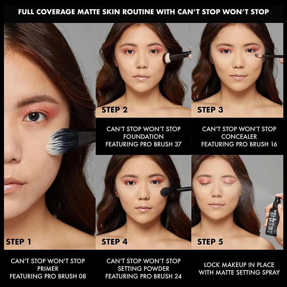 NYX PROFESSIONAL MAKEUP Can't Stop Won't Stop Foundation, 24h Full Coverage Matte Finish - Natural