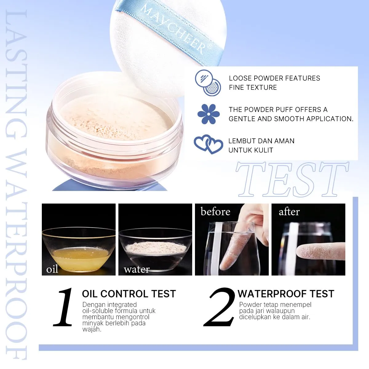 Oil-Control Setting Powder - Waterproof, Sweatproof & Pore-Blurring Matte Finish (03#, 7g)
