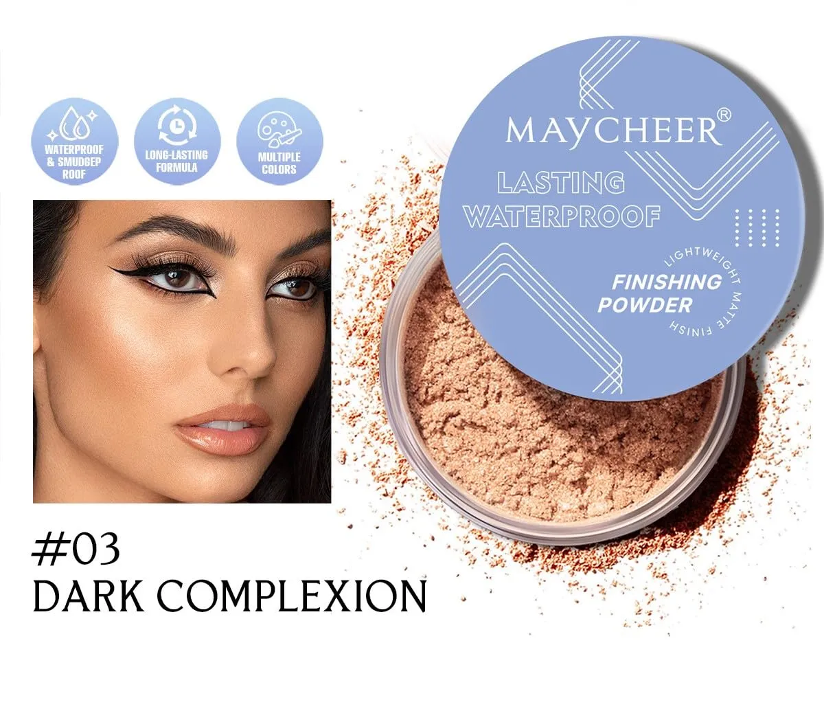 Oil-Control Setting Powder - Waterproof, Sweatproof & Pore-Blurring Matte Finish (03#, 7g)