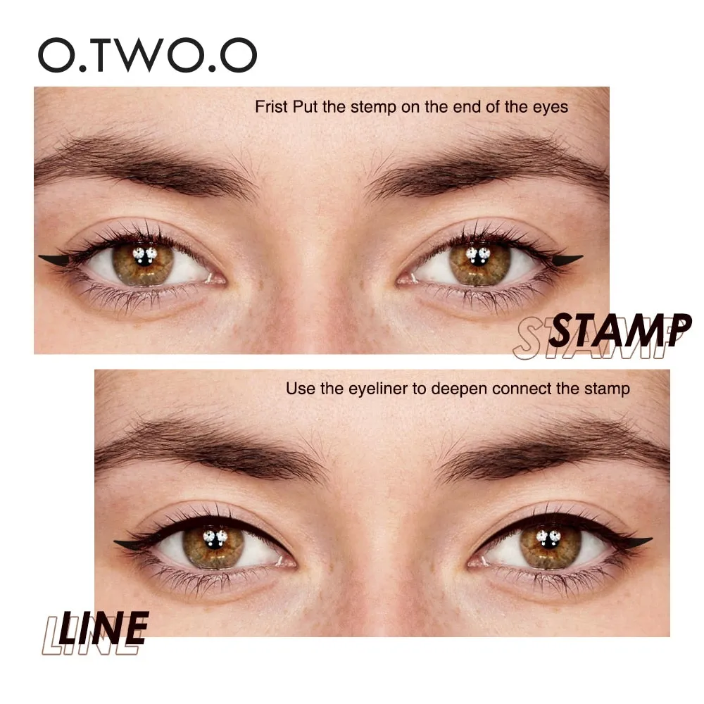O.TWO.O Eyeliner Stamp Black Liquid Eyeliner / Pen Waterproof Fast Dry Double-ended Eye Liner Pencil