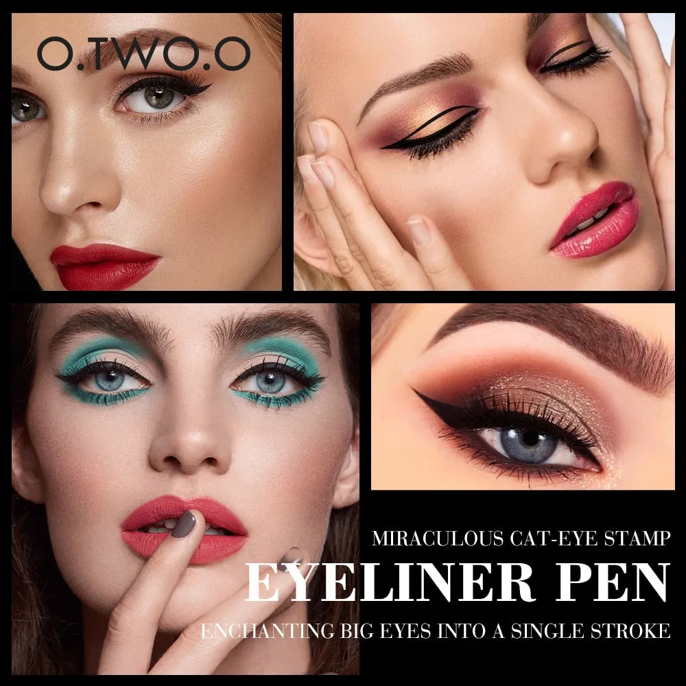O.TWO.O Eyeliner Stamp Black Liquid Eyeliner / Pen Waterproof Fast Dry Double-ended Eye Liner Pencil