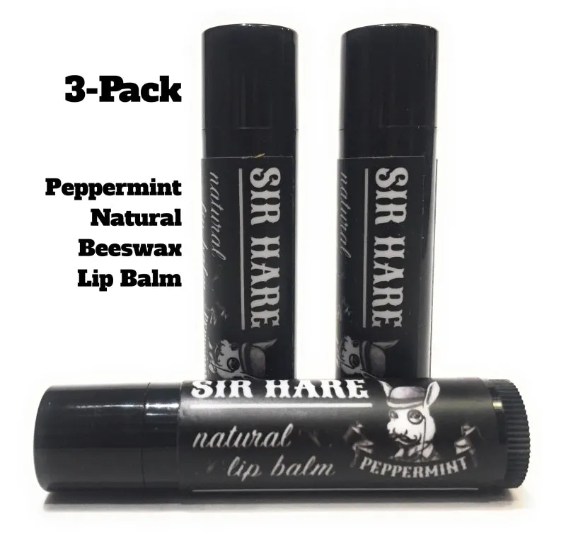 Peppermint natural lip balm (3 pack) with beeswax