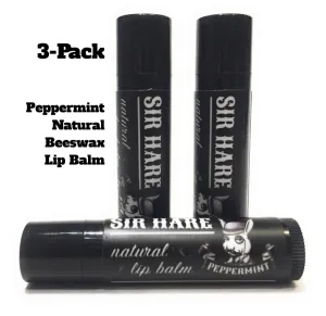 Peppermint natural lip balm (3 pack) with beeswax
