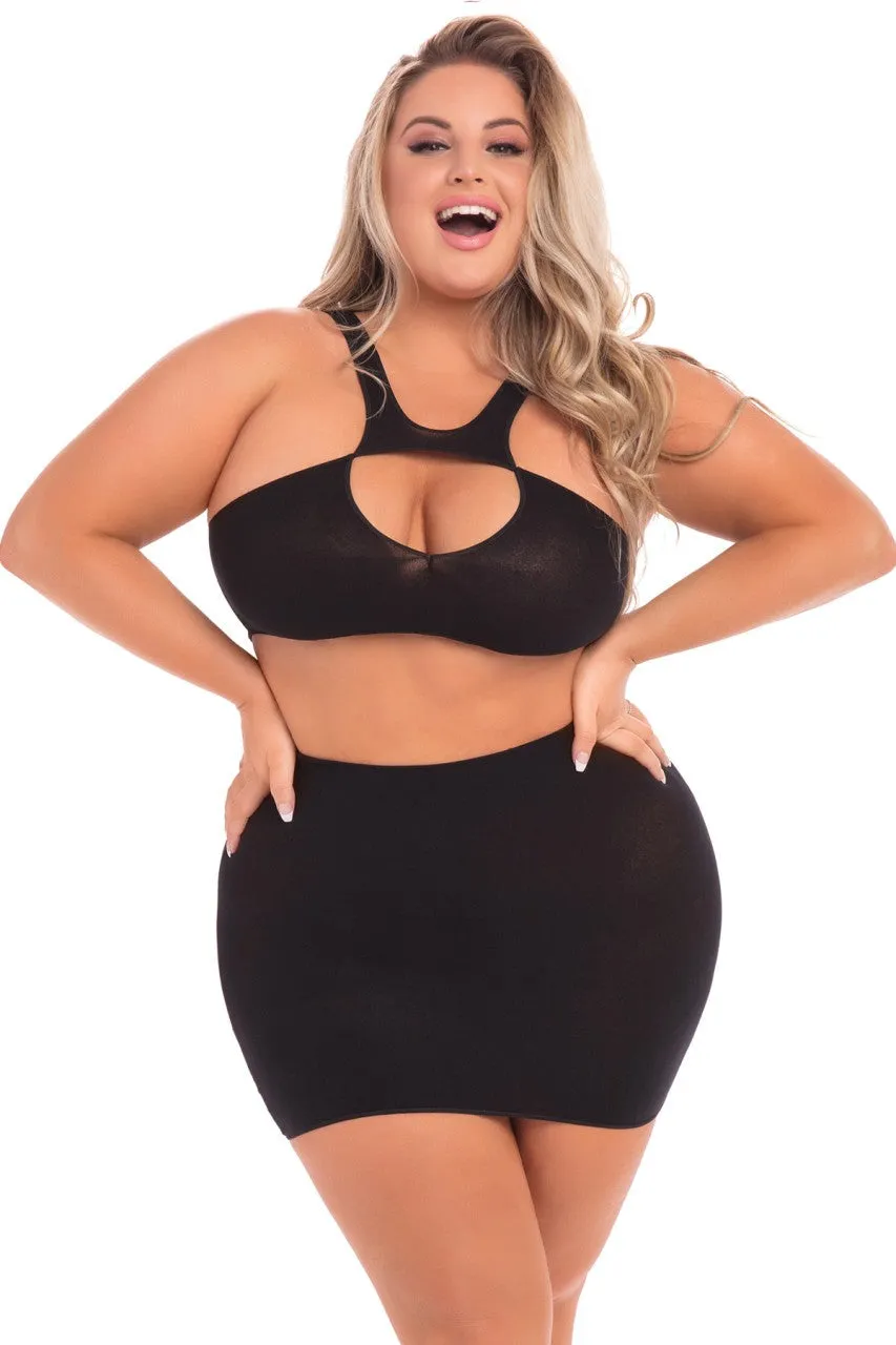 PL23074X Exotic Dancewear Lingerie Been Seen 2pc Skirt Set