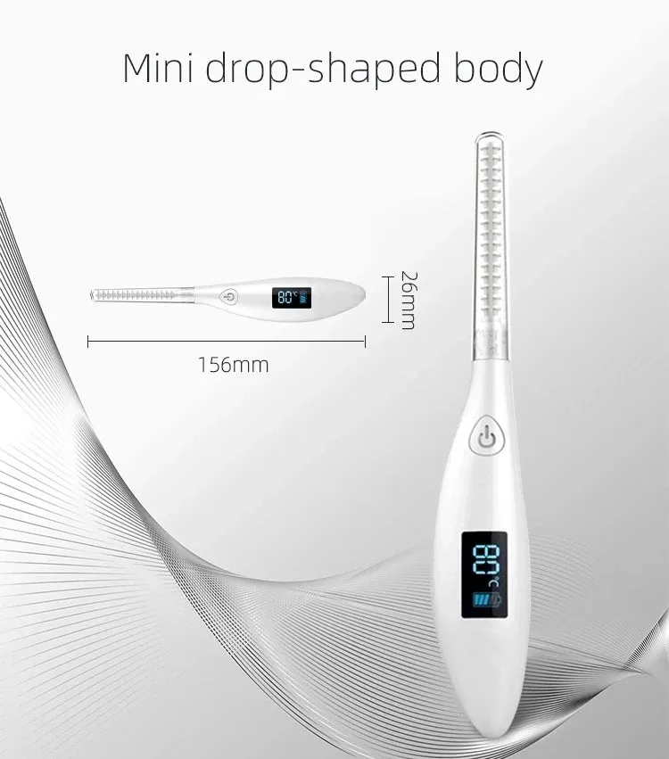 Portable LED Display Electric Ironing Eye Lashes Natural Curling Device Electric Heated Long-Lasting Eyelash Curler 360-Degree R