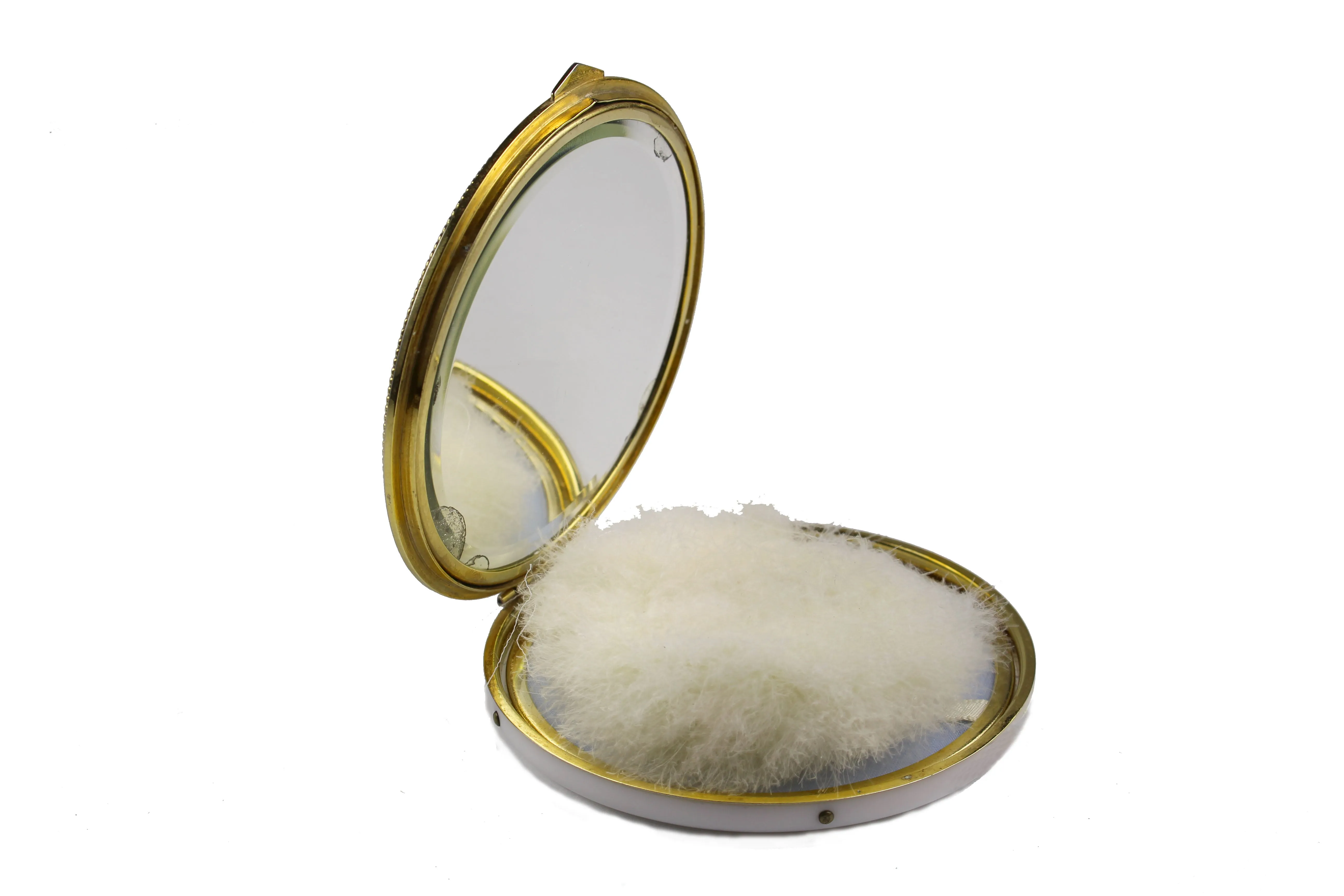 Powder compact case mother of pearl