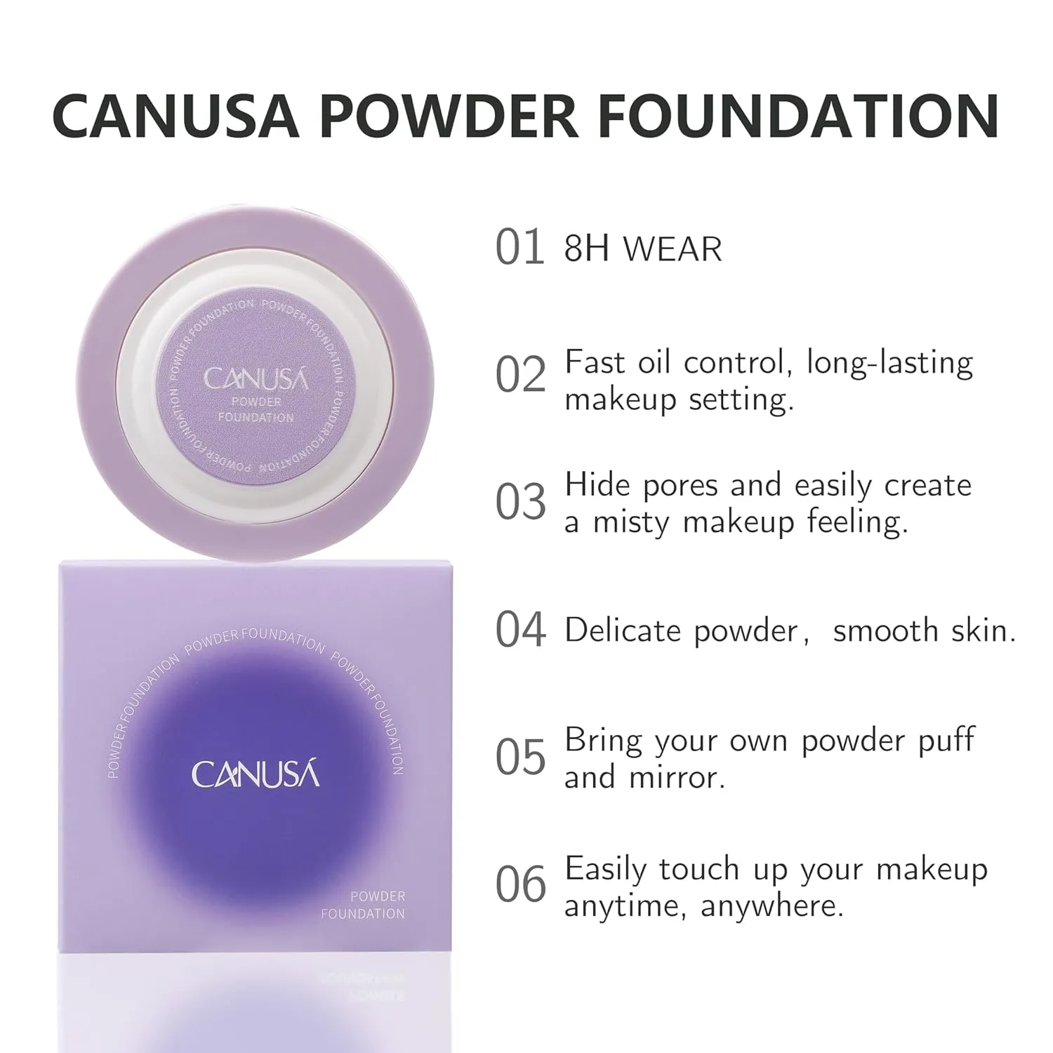 POWDER FOUNDATION soft-focus formula, fine pores, and long-las ting, makeup setting (C, ONE SIZE)