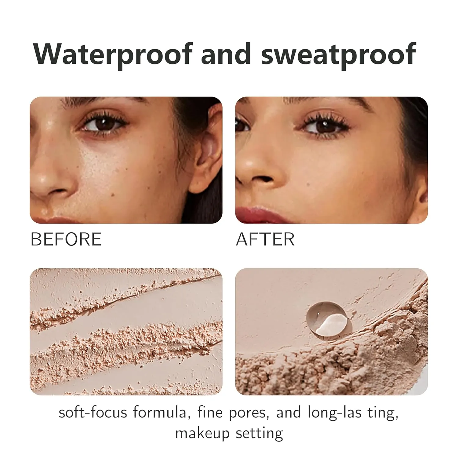 POWDER FOUNDATION soft-focus formula, fine pores, and long-las ting, makeup setting (C, ONE SIZE)