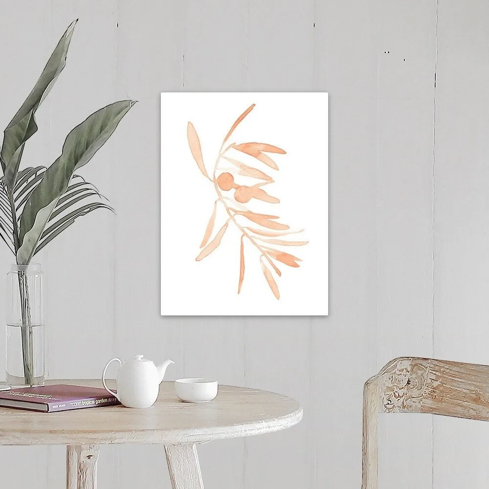 "Blush Olive Branch I" Canvas Wall Art