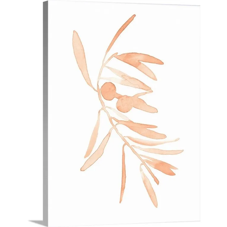 "Blush Olive Branch I" Canvas Wall Art